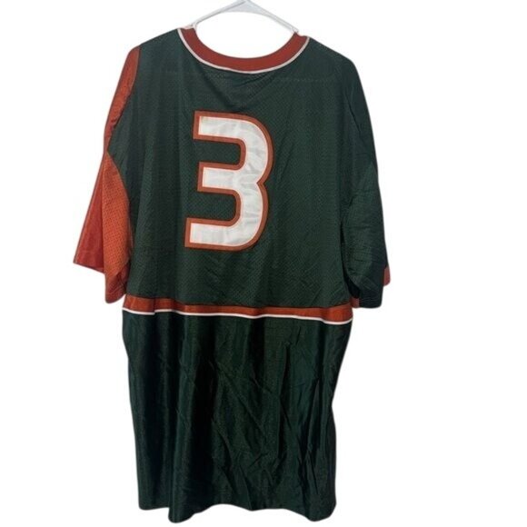 Nike Miami Hurricanes Green & Orange Football Jersey #3 XXL Length +2 - Picture 7 of 8